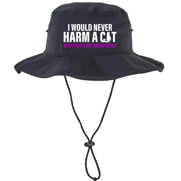 I Would Never Harm A Cat Now People Are Negotiable Legacy Cool Fit Booney Bucket Hat