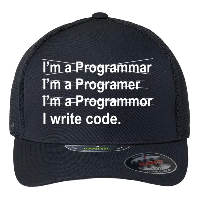 I Write Code Flexfit Unipanel Trucker Cap