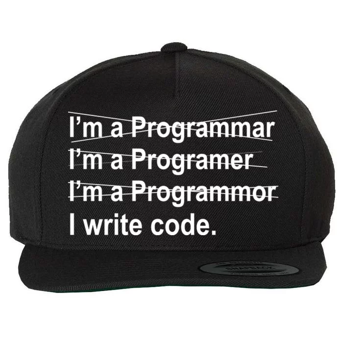 I Write Code Wool Snapback Cap