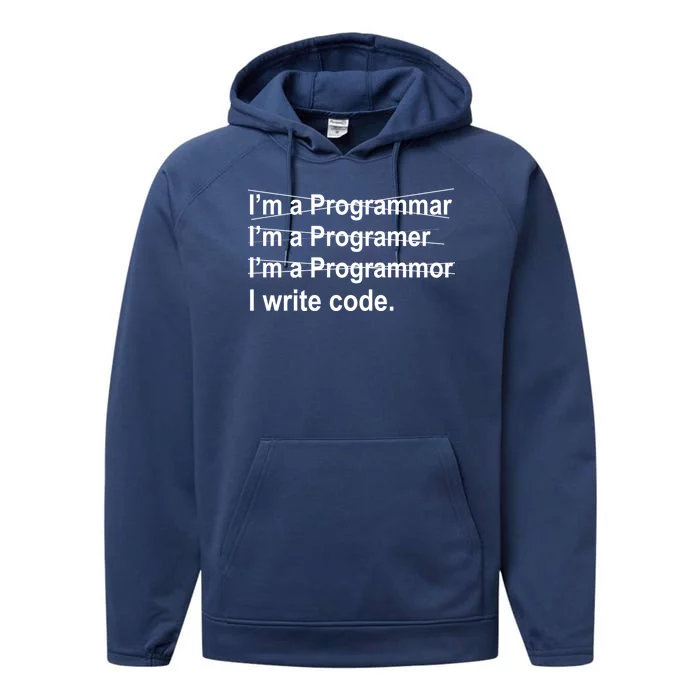 I Write Code Performance Fleece Hoodie