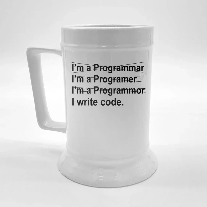 I Write Code Front & Back Beer Stein