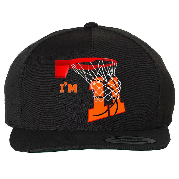 I'm 11 Basketball Birthday Boy And Girl 11 Year Old Birthday Wool Snapback Cap