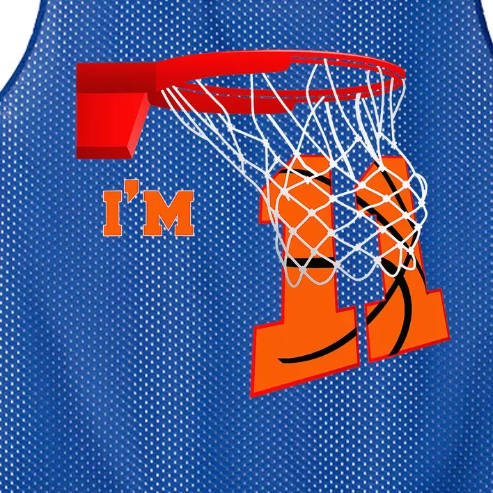 I'm 11 Basketball Birthday Boy And Girl 11 Year Old Birthday Mesh Reversible Basketball Jersey Tank