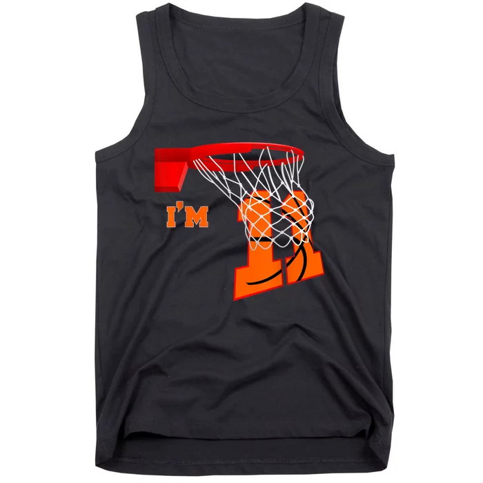 I'm 11 Basketball Birthday Boy And Girl 11 Year Old Birthday Tank Top