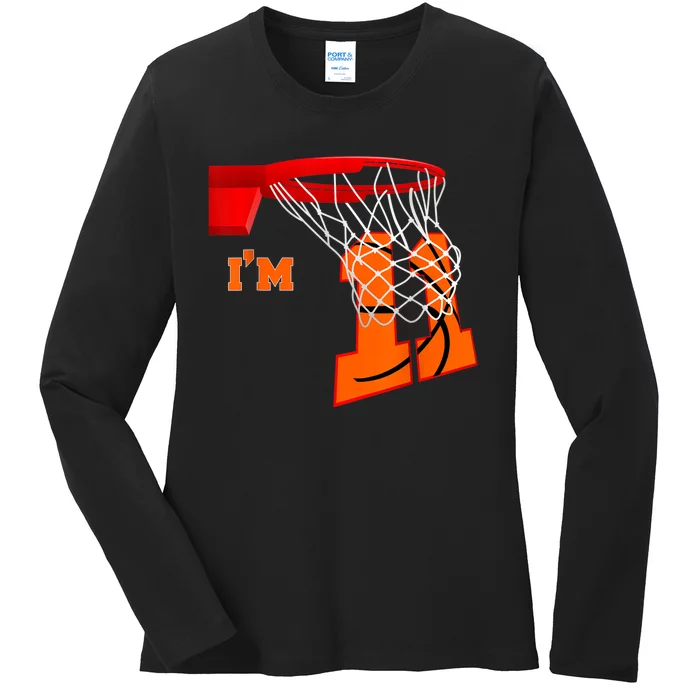 I'm 11 Basketball Birthday Boy And Girl 11 Year Old Birthday Ladies Long Sleeve Shirt