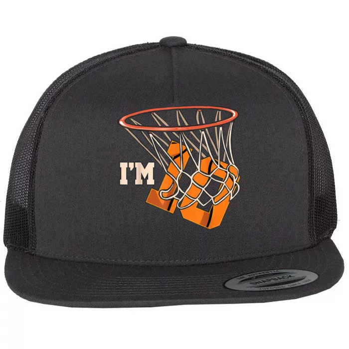 I'm 10 Basketball Theme Birthday Party Celebration 10th Flat Bill Trucker Hat