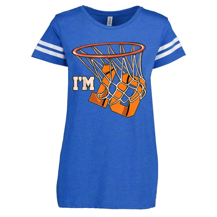 I'm 10 Basketball Theme Birthday Party Celebration 10th Enza Ladies Jersey Football T-Shirt