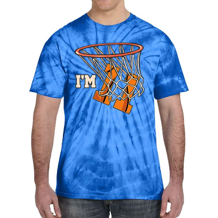 I'm 11 Basketball Theme Birthday Party Celebration 11th Tie-Dye T-Shirt