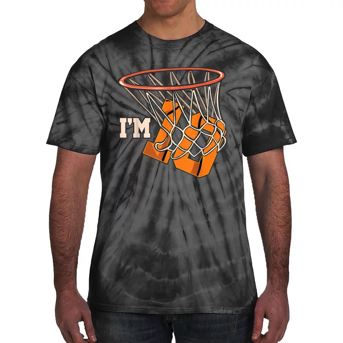 I'm 10 Basketball Theme Birthday Party Celebration 10th Tie-Dye T-Shirt