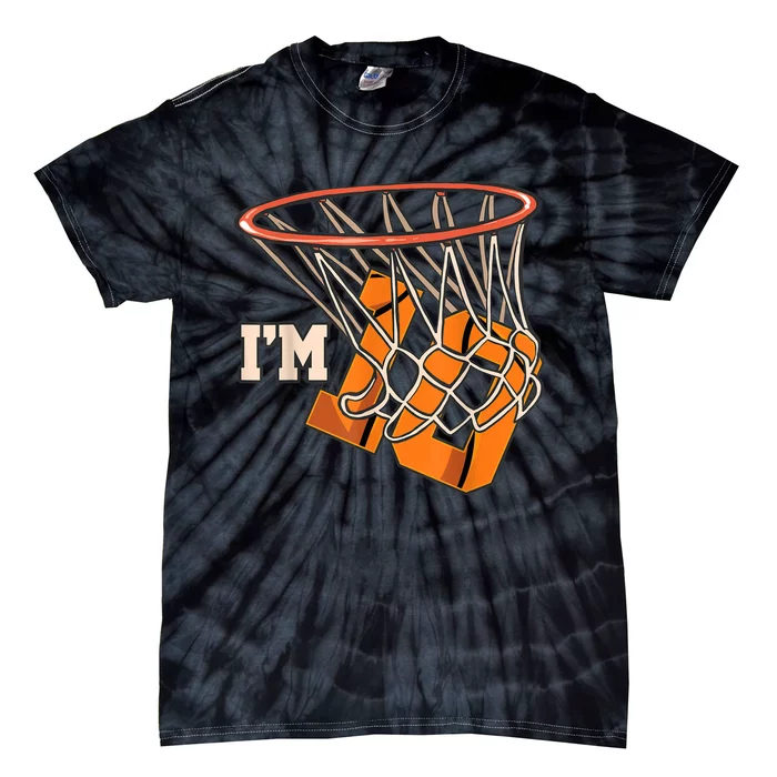 I'm 10 Basketball Theme Birthday Party Celebration 10th Tie-Dye T-Shirt