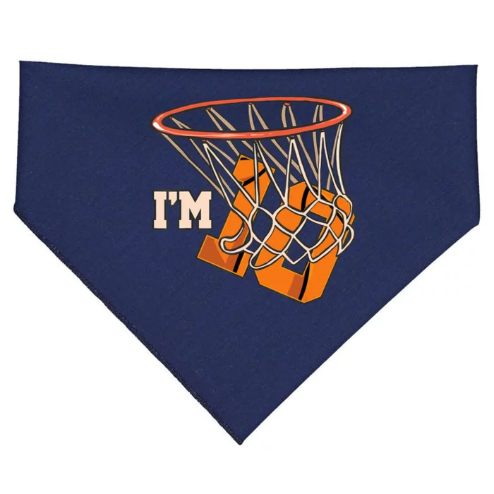 I'm 10 Basketball Theme Birthday Party Celebration 10th USA-Made Doggie Bandana