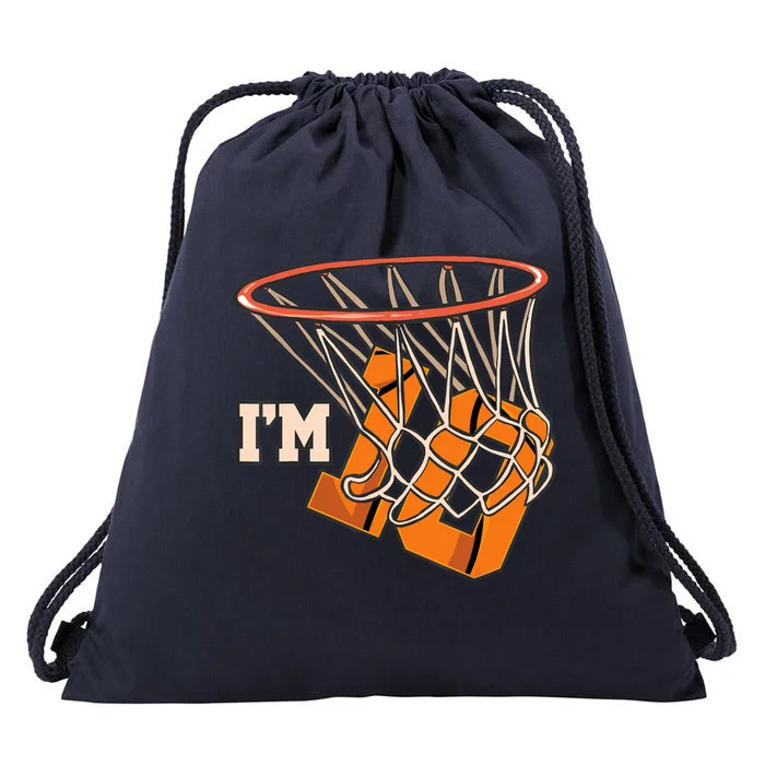 I'm 10 Basketball Theme Birthday Party Celebration 10th Drawstring Bag