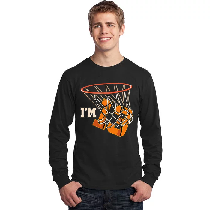 I'm 13 Basketball Theme Birthday Party Celebration 13th Tall Long Sleeve T-Shirt