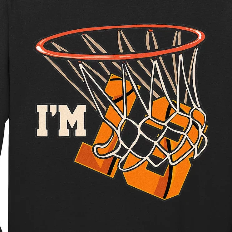 I'm 13 Basketball Theme Birthday Party Celebration 13th Tall Long Sleeve T-Shirt