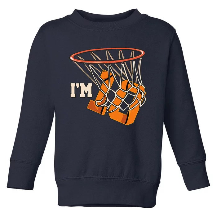 IM 10 Basketball Theme Birthday Party Celebration 10th Toddler Sweatshirt