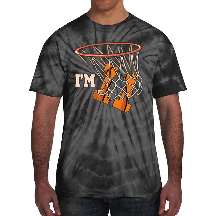 I'm 11 Basketball Theme Birthday Party Celebration 11th Tie-Dye T-Shirt