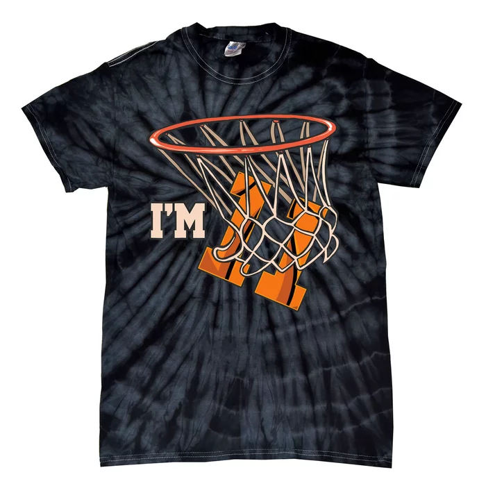 I'm 11 Basketball Theme Birthday Party Celebration 11th Tie-Dye T-Shirt