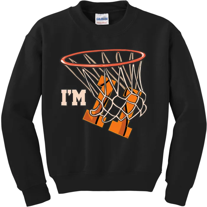 I'm 11 Basketball Theme Birthday Party Celebration 11th Kids Sweatshirt