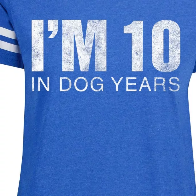 I'm 10 In Dog Years Funny 70th Birthday Gift shirt Enza Ladies Jersey Football T-Shirt