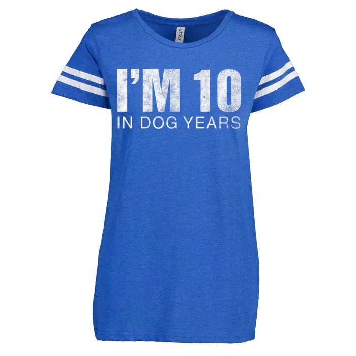 I'm 10 In Dog Years Funny 70th Birthday Gift shirt Enza Ladies Jersey Football T-Shirt