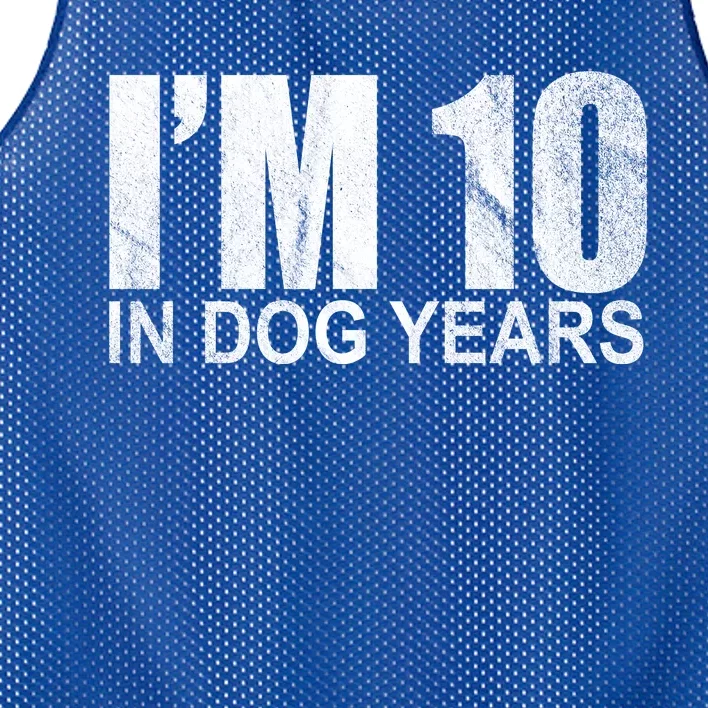 Im 10 In Dog Years Funny Birthday Mesh Reversible Basketball Jersey Tank