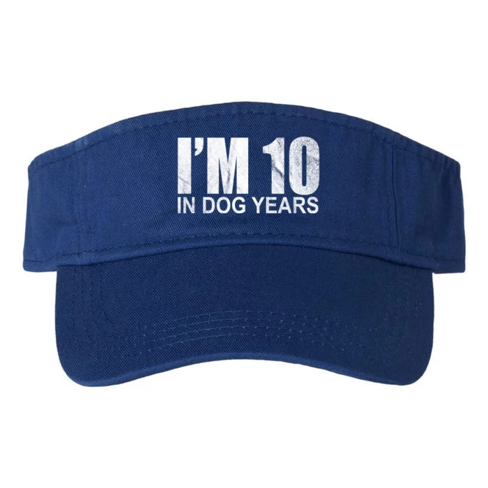 Im 10 In Dog Years Funny Birthday Valucap Bio-Washed Visor