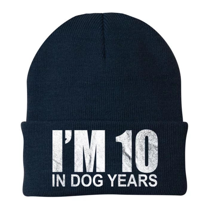 Im 10 In Dog Years Funny Birthday Knit Cap Winter Beanie