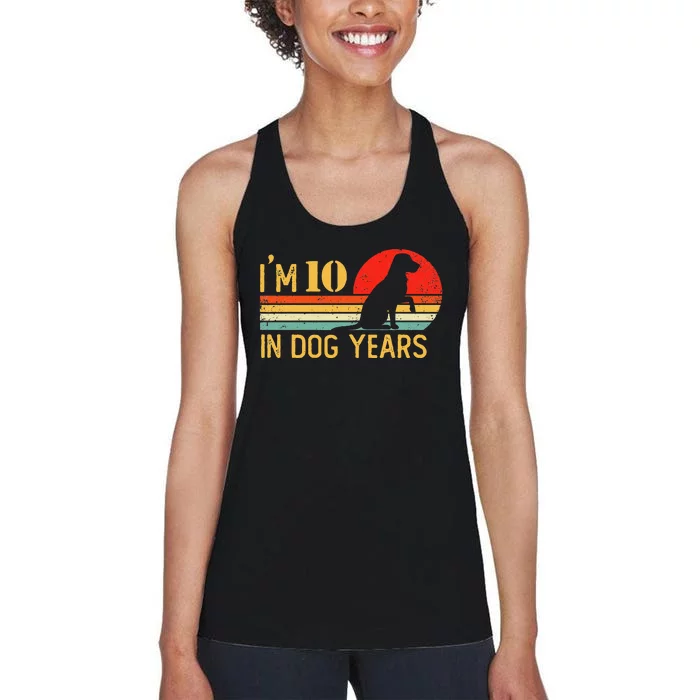 IM 10 In Dog Years 70th Birthday Vintage Funny 70 Year Old Women's Racerback Tank