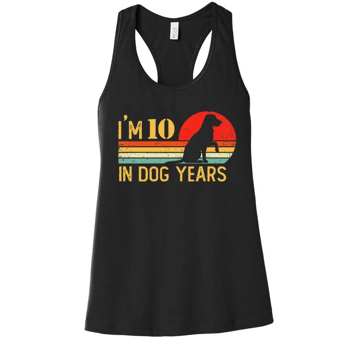 IM 10 In Dog Years 70th Birthday Vintage Funny 70 Year Old Women's Racerback Tank