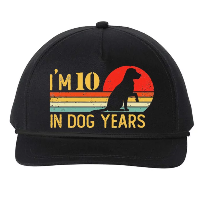 I'm 10 In Dog Years 70th Birthday Vintage Funny 70 Year Old Snapback Five-Panel Rope Hat