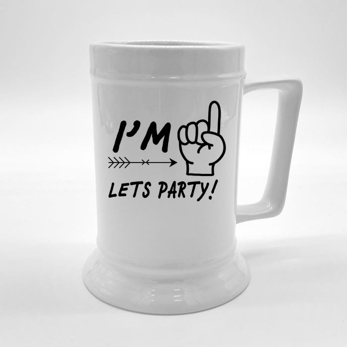 I'm 1 Lets Party! Front & Back Beer Stein