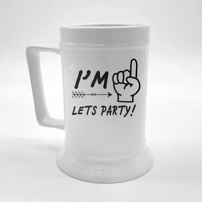 I'm 1 Lets Party! Front & Back Beer Stein