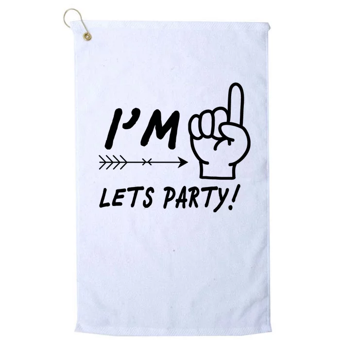 I'm 1 Lets Party! Platinum Collection Golf Towel