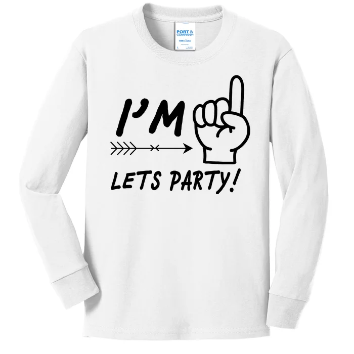 I'm 1 Lets Party! Kids Long Sleeve Shirt