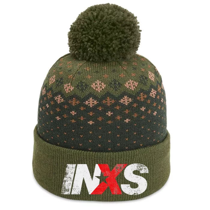 Inxs 1997 Logo The Baniff Cuffed Pom Beanie