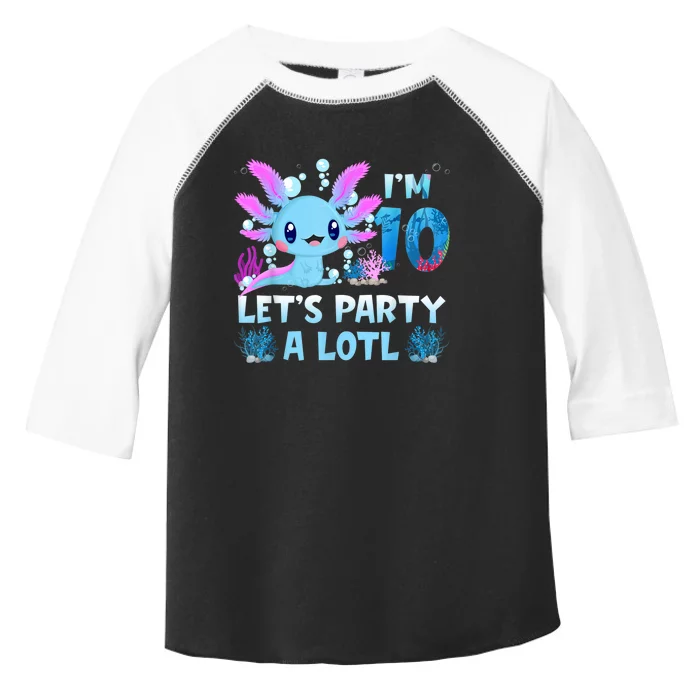 I'm 10 Let's Party A Lotl 10th Birthday Cute Axolotl Lovers Toddler Fine Jersey T-Shirt