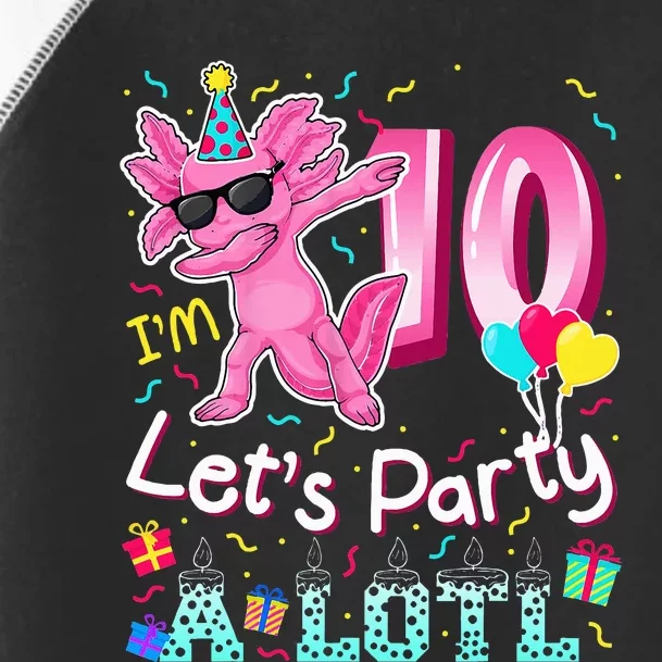 I'm 10 Let's Party A Lotl 10th Birthday Cute Axolotl Lovers Toddler Fine Jersey T-Shirt