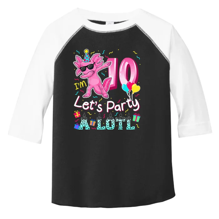 I'm 10 Let's Party A Lotl 10th Birthday Cute Axolotl Lovers Toddler Fine Jersey T-Shirt