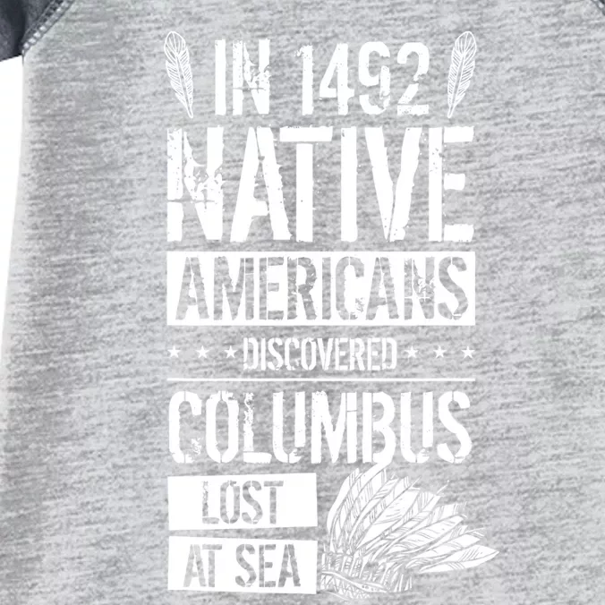 In 1492 Native Americans Discovered Columbus Lost TShirt Infant Baby Jersey Bodysuit