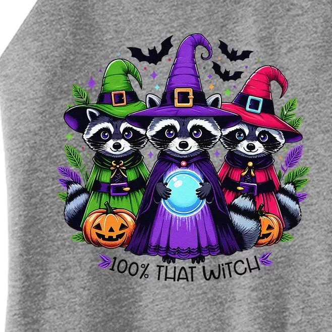 IM 100 Percent That Witch Halloween Opossum Raccoon Women’s Perfect Tri Rocker Tank