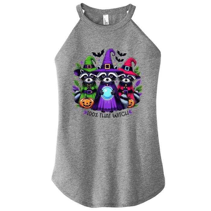 IM 100 Percent That Witch Halloween Opossum Raccoon Women’s Perfect Tri Rocker Tank