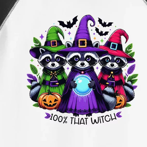 IM 100 Percent That Witch Halloween Opossum Raccoon Toddler Fine Jersey T-Shirt