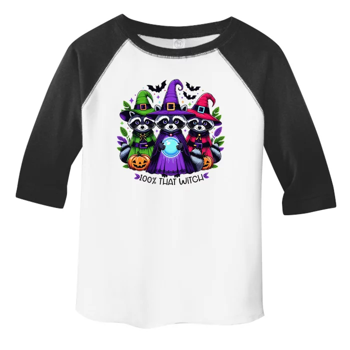 IM 100 Percent That Witch Halloween Opossum Raccoon Toddler Fine Jersey T-Shirt