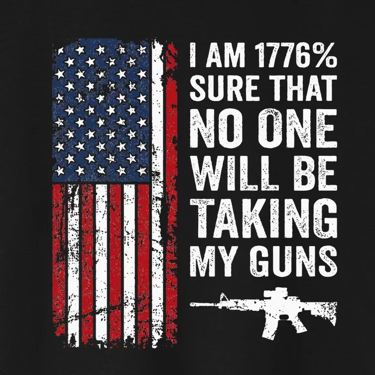 IM 1776 Sure No One Is Taking My Guns Usa Flag Pro Gun Women's Crop Top Tee