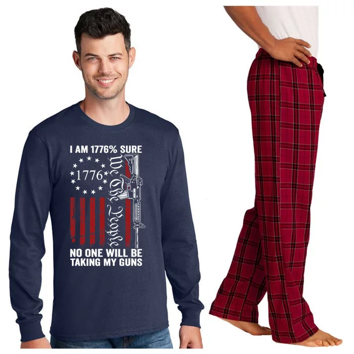 Im 1776 Sure No One Is Taking My Guns USA Flag Pro Gun Long Sleeve Pajama Set