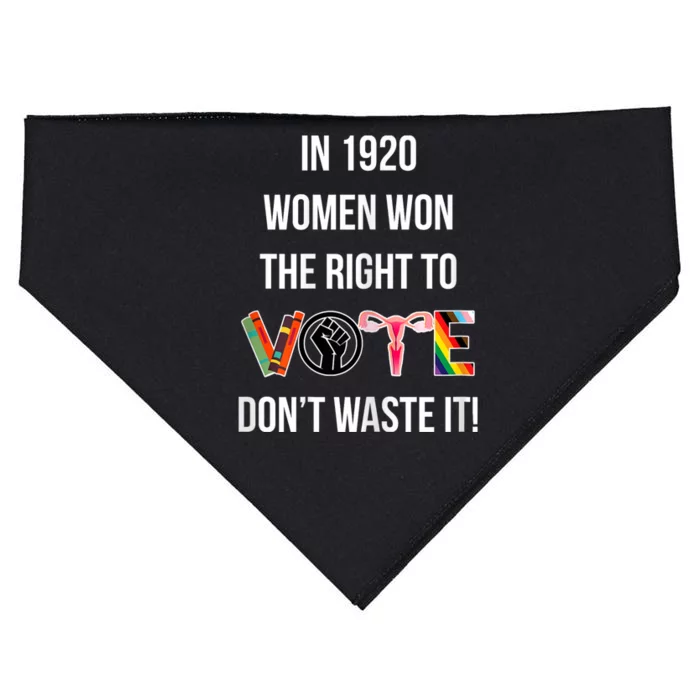 In 1920 Women Won The Right To Vote Don’T Waste It USA-Made Doggie Bandana