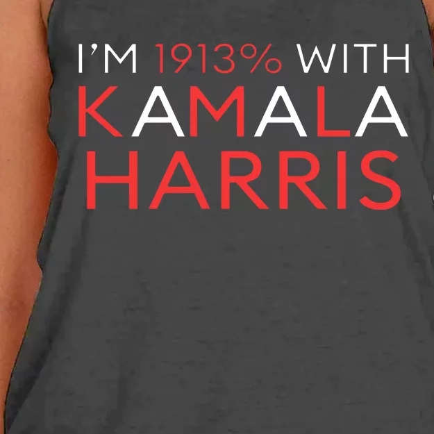 IM 1913% With Kamala Harris 2024 Women's Knotted Racerback Tank