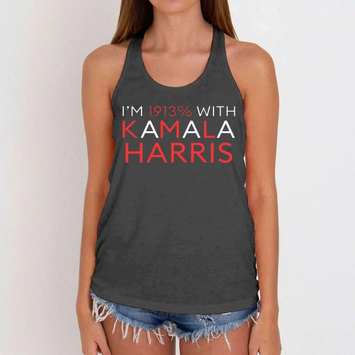 IM 1913% With Kamala Harris 2024 Women's Knotted Racerback Tank