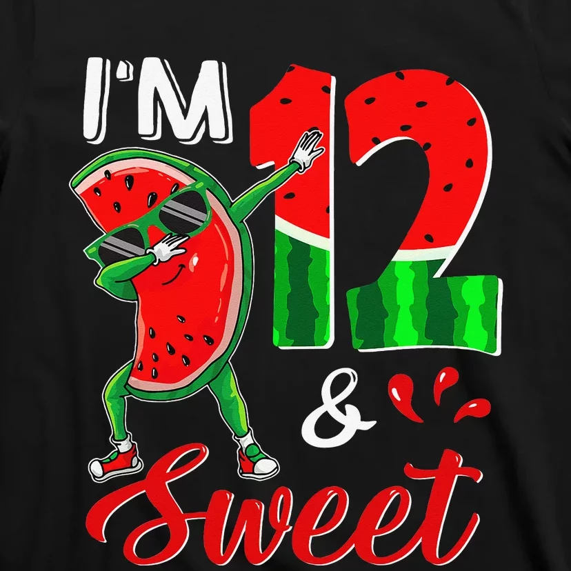 I'm 12 Years Old & Sweet Dabbing Watermelon 12th Birthday T-Shirt