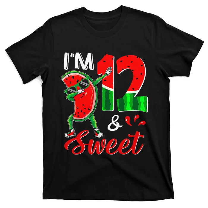 I'm 12 Years Old & Sweet Dabbing Watermelon 12th Birthday T-Shirt